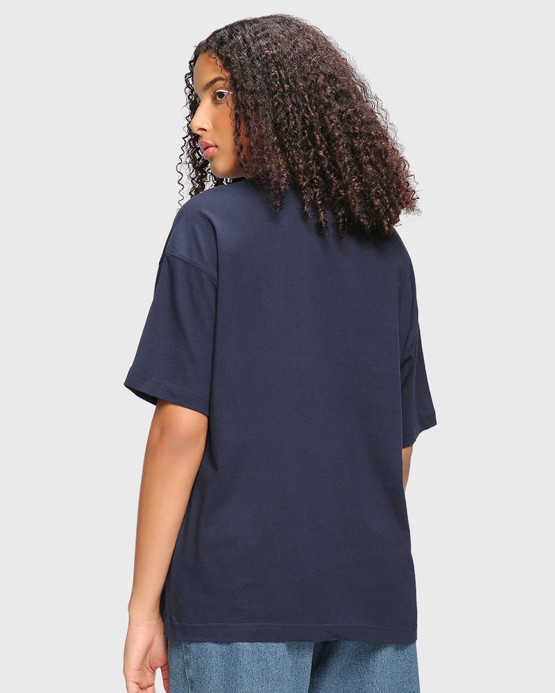 bewakoof Women's Blue Stardust Soul Graphic Printed Oversized T-shirt - Image 4