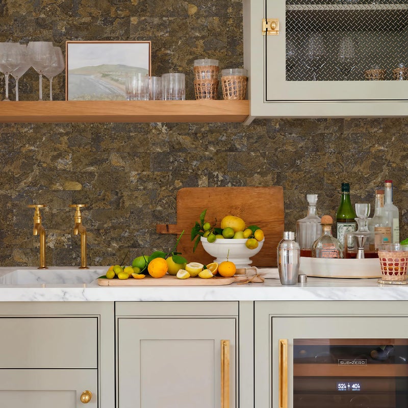 Vamos Tile 100-Piece Peel and Stick Backsplash Seamless Tile,3''x6'' Glossy Pandora Marble with Gold Veining PVC Subway Tile,Stick on Backsplash for Kitchen/Bathroom/Laundry Room - Image 5