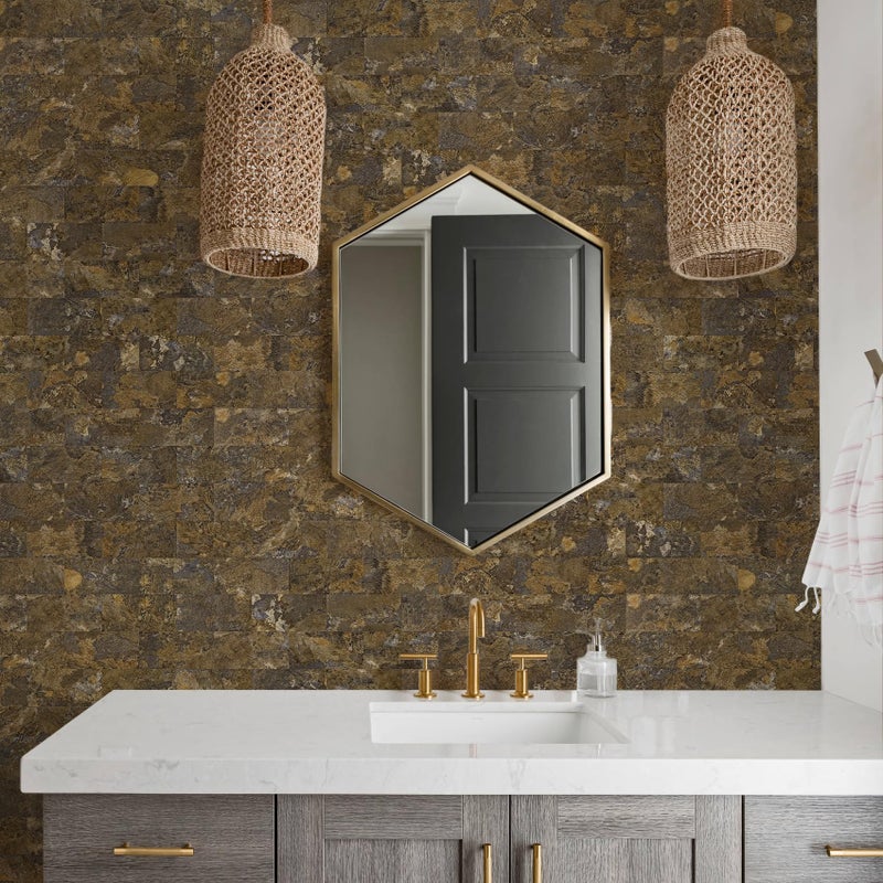 Vamos Tile 100-Piece Peel and Stick Backsplash Seamless Tile,3''x6'' Glossy Pandora Marble with Gold Veining PVC Subway Tile,Stick on Backsplash for Kitchen/Bathroom/Laundry Room - Image 3