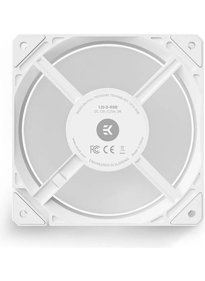 EK Loop Fan FPT 120 D-RGB Fan, Fluid Dynamic Bearing, PWM & D-RGB Single Cable, EK-OmniLink Ecosystem, 550-2300 RPM Fan Speeds, 77.00 CFM Max Air Flow, White | 3831109898048  - Image 5