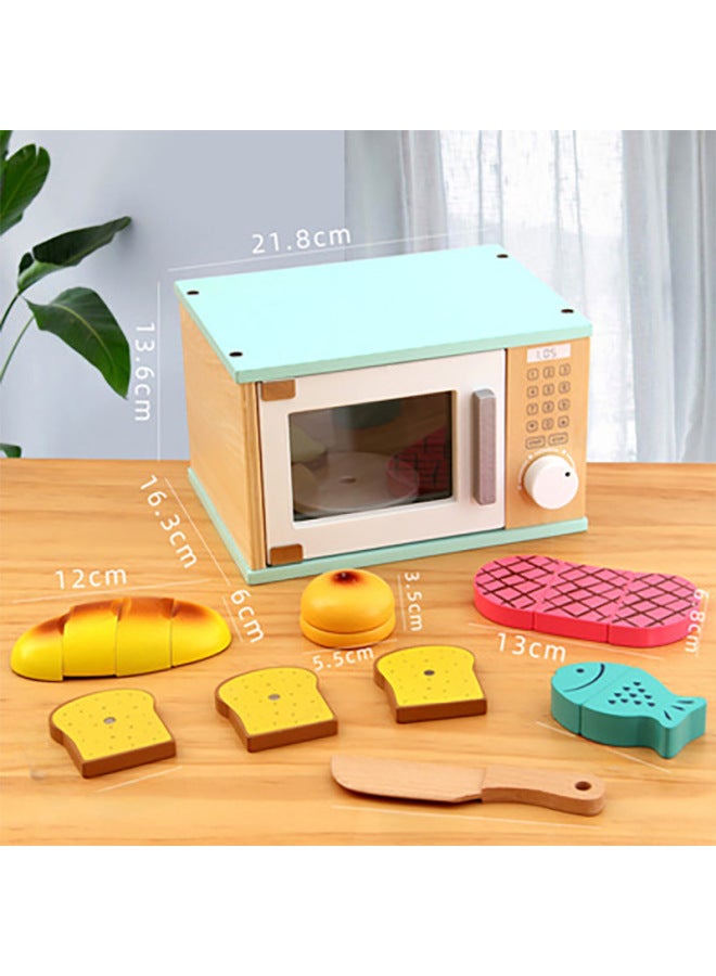 Children's Simulation Kitchen Set Export Brand Girl's Birthday Gift Baby Wooden Cheek Play House Toys-Color:Mini Oven-Macarone - Image 1