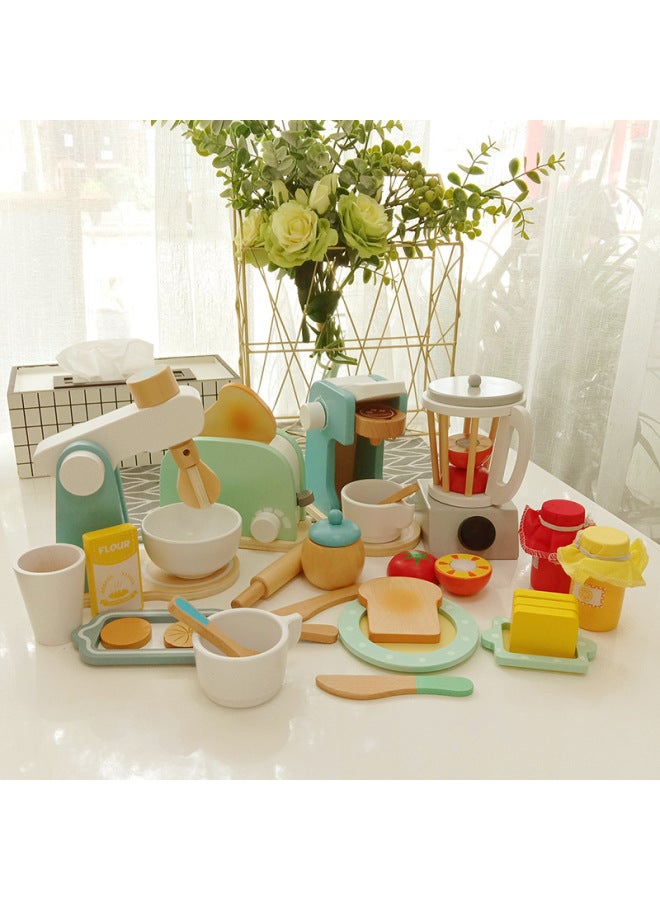 Children's Simulation Kitchen Set Export Brand Girl's Birthday Gift Baby Wooden Cheek Play House Toys-Color:Mini Oven-Macarone - Image 2