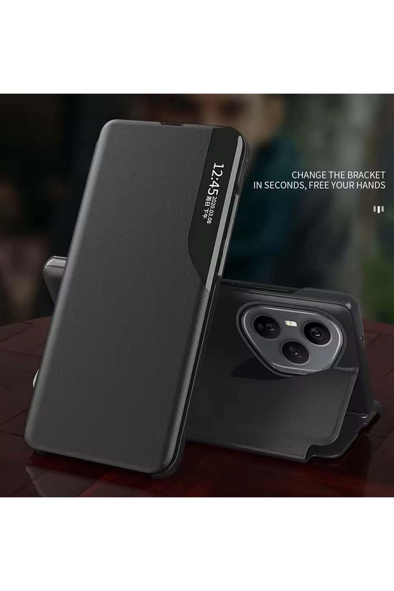 VKL Compatible with Honor 400 Pro Case Clear View Window,Magnet Case Automatic Wake Up & Sleep Drop Protection Shockproof Protective Cover for Honor 400 Pro - Image 2