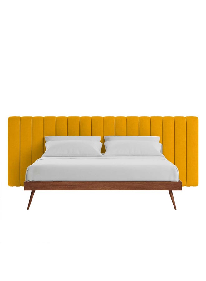 A to Z Furniture Megane Channel Tufted Bed 160x200cm Queen size Bed in Yellow Color