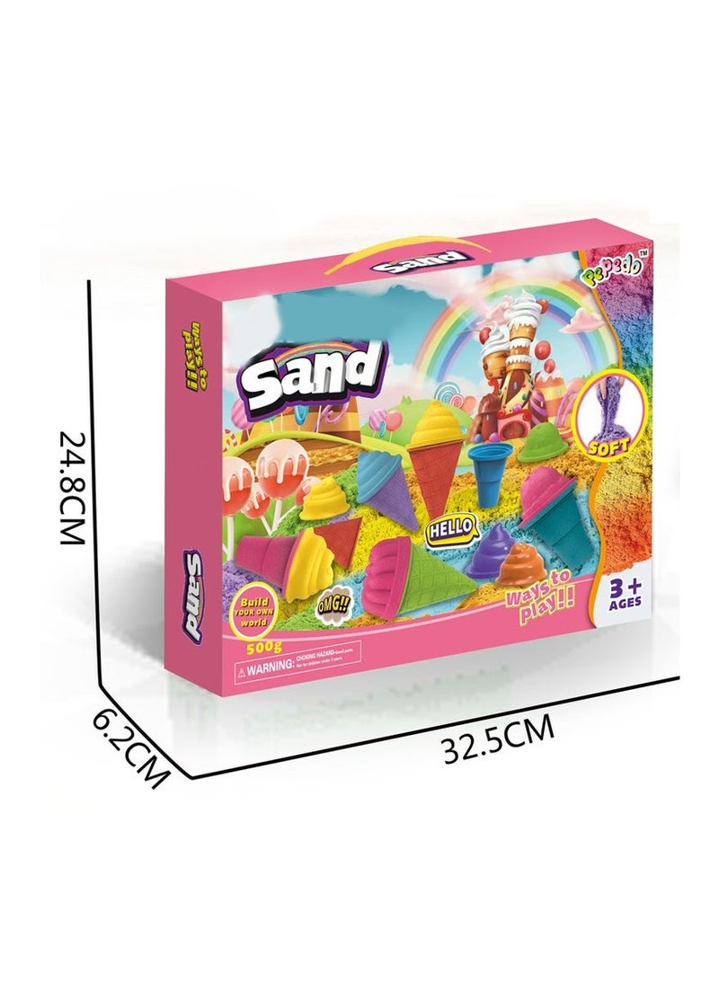 Pepedo Kinetic Sand Set for Kids, 500g, Multicolored - Image 2