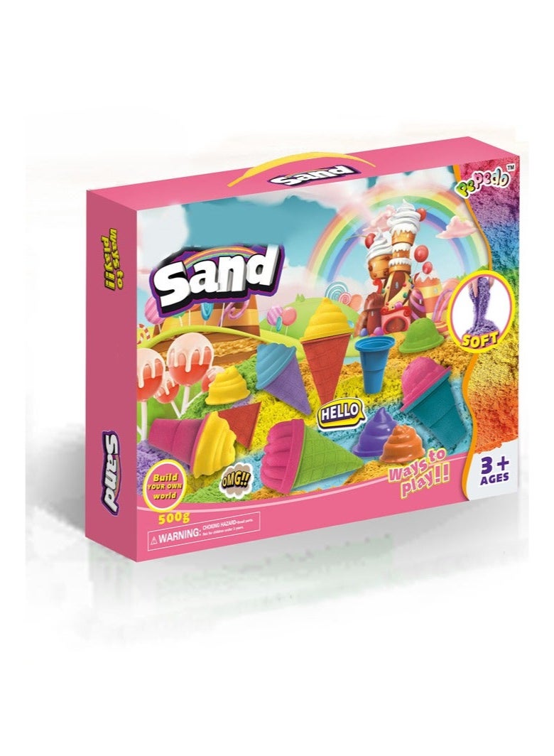 Pepedo Kinetic Sand Set for Kids, 500g, Multicolored - Image 1