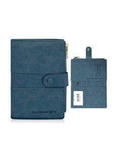 KASTWAVE Passport Holder RFID Blocking Passport Cover Case PU Leather Travel Wallet for Passport Credit Cards Bi fold Large Capacity Travel Card Purse with Zipper  - Image 1