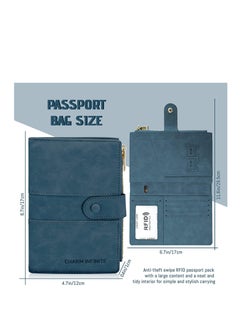 KASTWAVE Passport Holder RFID Blocking Passport Cover Case PU Leather Travel Wallet for Passport Credit Cards Bi fold Large Capacity Travel Card Purse with Zipper  - Image 2
