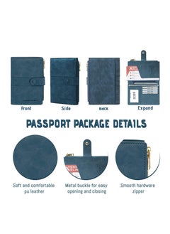 KASTWAVE Passport Holder RFID Blocking Passport Cover Case PU Leather Travel Wallet for Passport Credit Cards Bi fold Large Capacity Travel Card Purse with Zipper  - Image 5