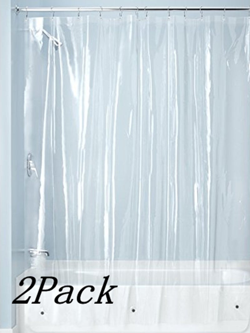 Ghooss PEVA 4G Shower Curtain Liner (Pack of 2),Bathroom Liner,72 Inch by 72 Inch - Clear - Image 1
