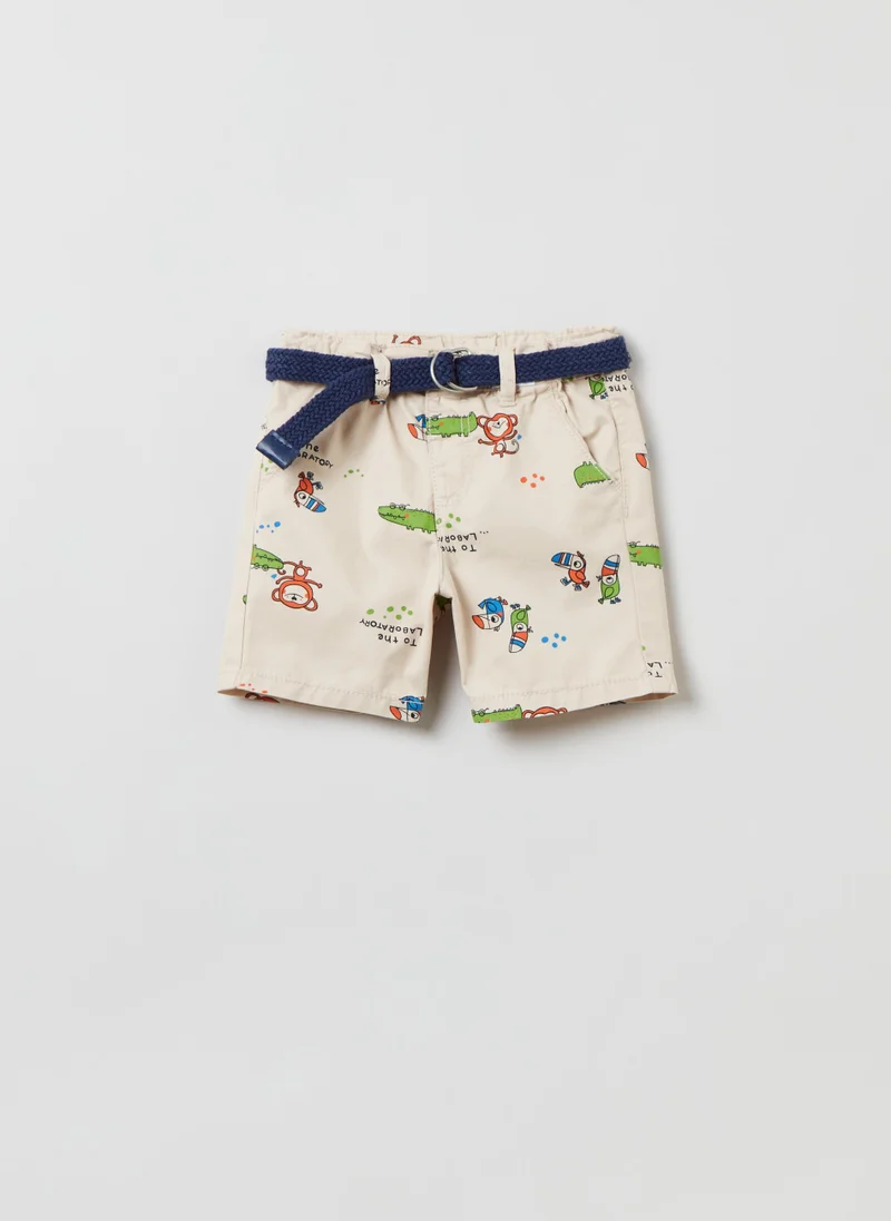 او في اس OVS Cotton Shorts With Belt