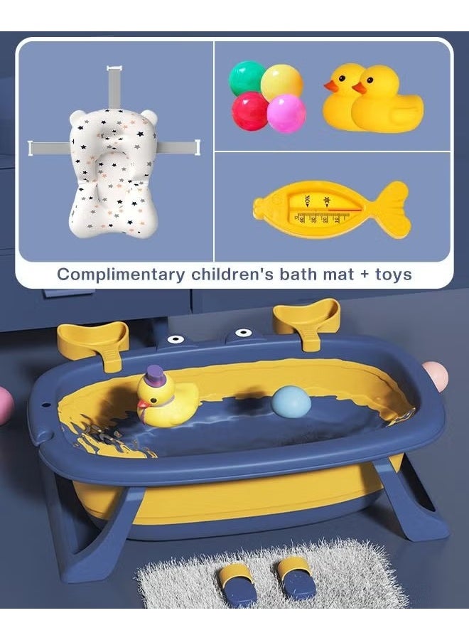 9 جهاز كمبيوتر شخصي تصميم سرطان لطيف حوض استحمام طفل حوض استحمام قابل للطي + وسادة حمام + بطاقة قياس درجة الحرارة * 1 + لعب البط * 2 + كرات المحيط * 4 - Image 3