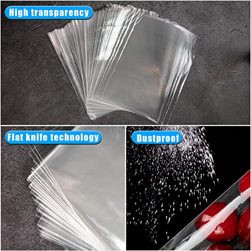 Labeol Cellophane Bags 300Pcs 5X7 Treat Bags with Ties Goodie Bag Clear Plastic Bag for Packaging Favor Gift Cookie Candy Bakery - Image 3