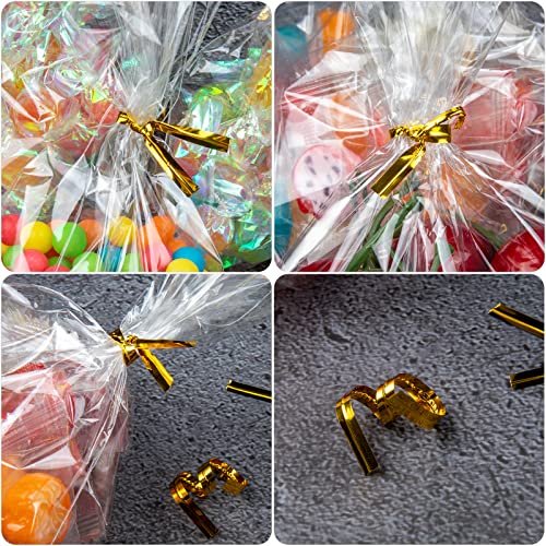 Labeol Cellophane Bags 300Pcs 5X7 Treat Bags with Ties Goodie Bag Clear Plastic Bag for Packaging Favor Gift Cookie Candy Bakery - Image 4