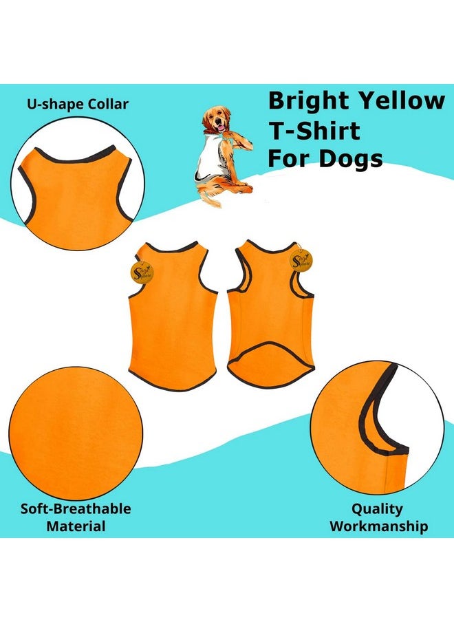 Sage Square Adorable Sleeveless Cotton Dog T-Shirt - Breathable & Fashionable Apparel For Your Dog, Puppy (Bright Yellow) (Xlarge-24Inch)  - Image 5