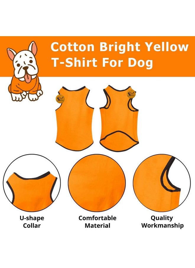 Sage Square Adorable Sleeveless Cotton Dog T-Shirt - Breathable & Fashionable Apparel For Your Dog, Puppy (Bright Yellow) (Xlarge-24Inch)  - Image 2