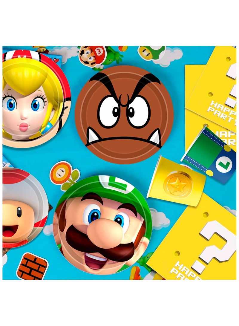 حفلة مثمرة أدوات مائدة سوبر ماريو لعيد ميلاد سوبر ماريو تكفي لـ 30 ضيفًا، طقم أطباق ومناديل سوبر ماريو بروس 120 قطعة - Image 5