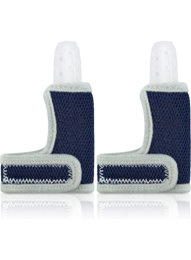 BBTO حارس أصابع بي بي تي أو 2 قطعة سيليكون للأطفال مع حزام معصم قابل للتنفس لمساعدة الأطفال على التوقف عن مص الأصابع - Image 1