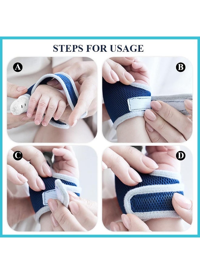 BBTO حارس أصابع بي بي تي أو 2 قطعة سيليكون للأطفال مع حزام معصم قابل للتنفس لمساعدة الأطفال على التوقف عن مص الأصابع - Image 5