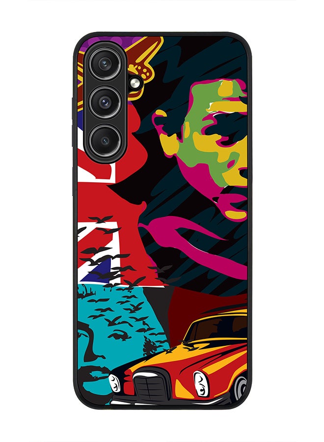 Stylizedd Rugged Black Edge case for Samsung Galaxy S23 FE, Custom Slim fit Flexible Anti Drop Thin Phone Case Cover - Retro Spy - Image 1