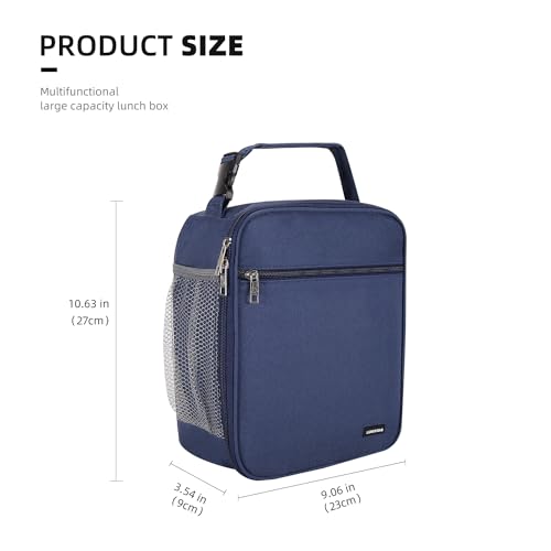 Lovoeo Lunch box Lunch bag for men women Insulated Lunchbox Lunch bags for Work Picnic Travel (Navy blue) - Image 2