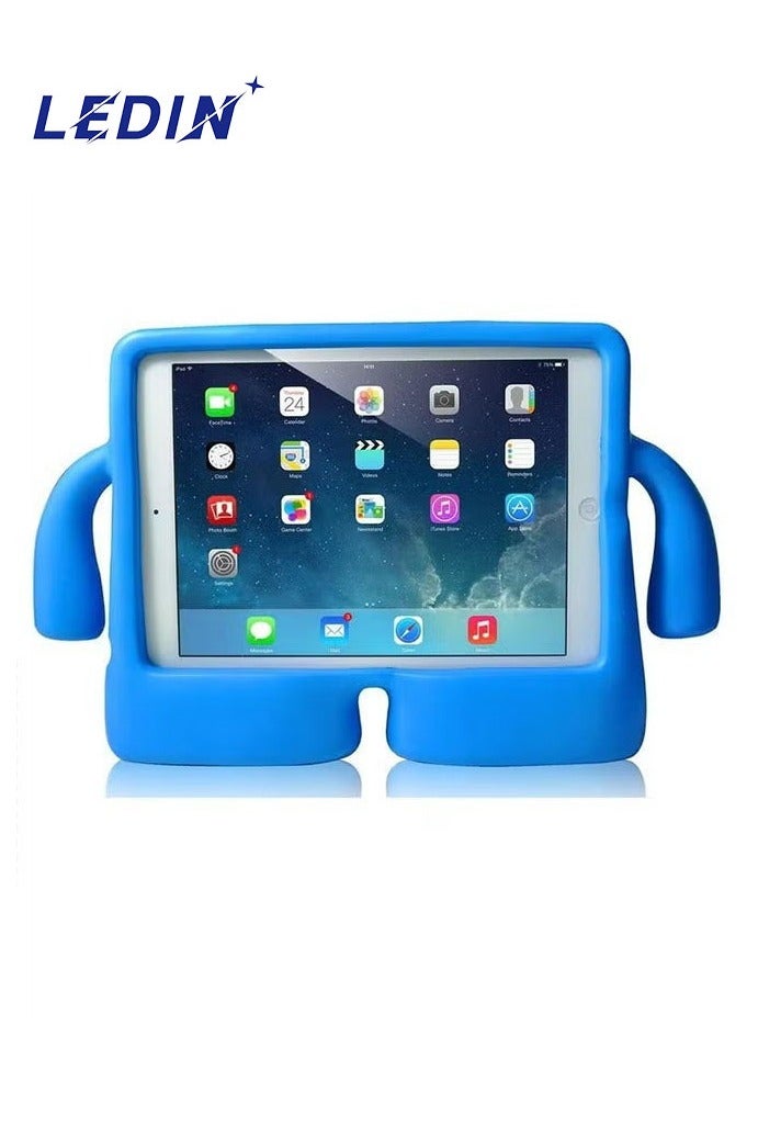 جراب EVA مقاوم للصدمات للأطفال مع مقبض وحامل لجهاز iPad Pro مقاس 11 بوصة، غطاء متين لامع (أزرق)