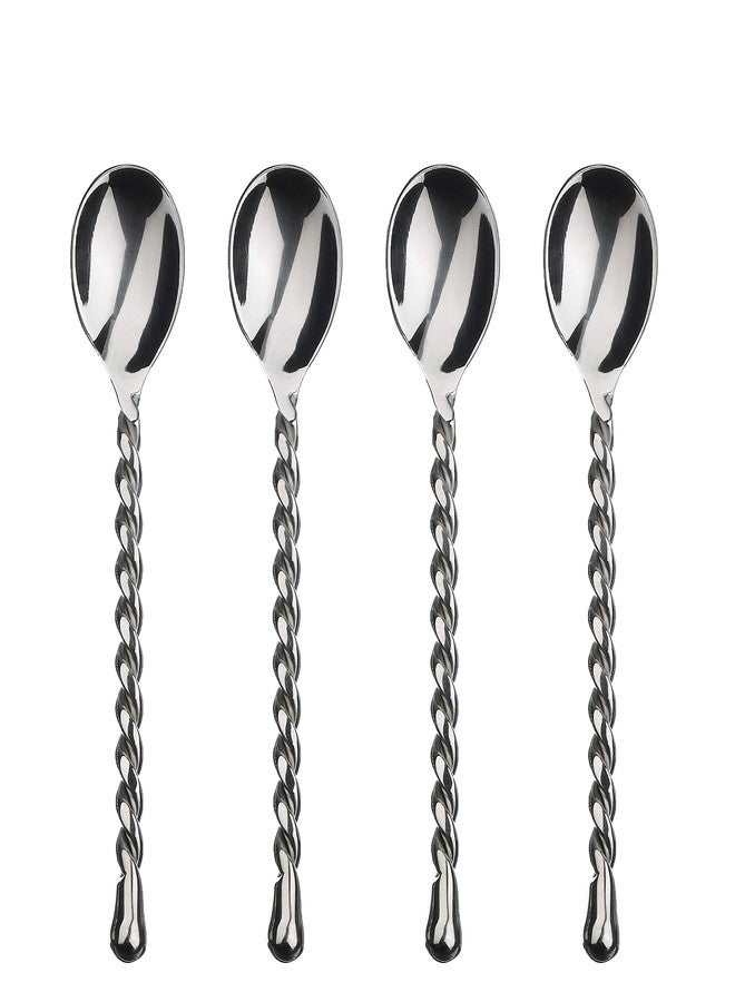 Gourmet Settings - 4-Piece Mini Spoons Set - Silver Tear Collection - Polished Small Stainless Steel Teaspoons - Demitasse Espresso Cutlery - Dishwasher Safe Flatware - Image 1