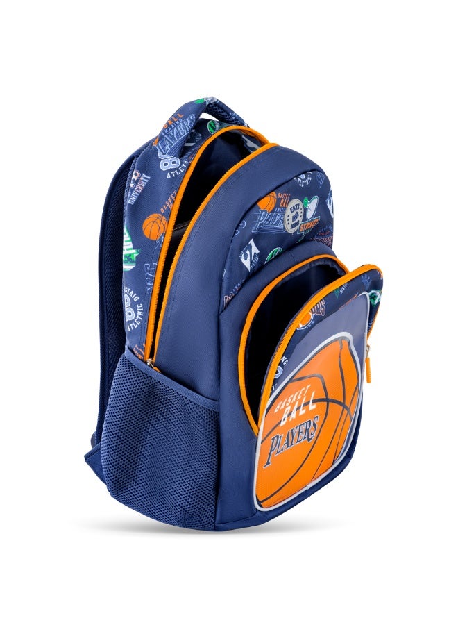 Eazy Kids 18" Set of 4 Backpack w/ 4 Wheel Trolley, Lunch Bag and Pencil Case - Basket Ball - Image 5