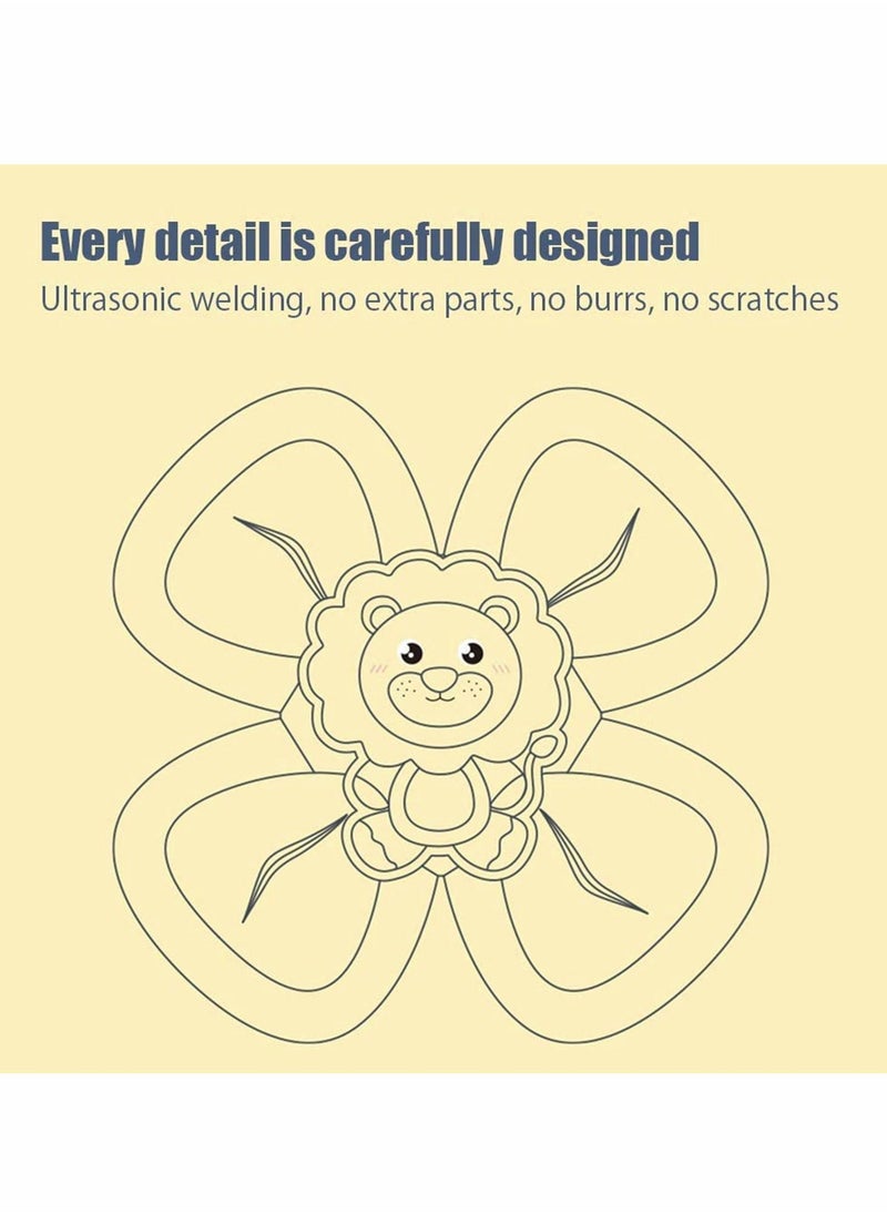 SYOSI - Sucker Spin Toy for Baby, 3 Pcs Spinning Baby Cartoon Animal Top Girls Boys with Rustling Sound and Rotating Wind Leaves - Teething Toys | Bath - Image 1