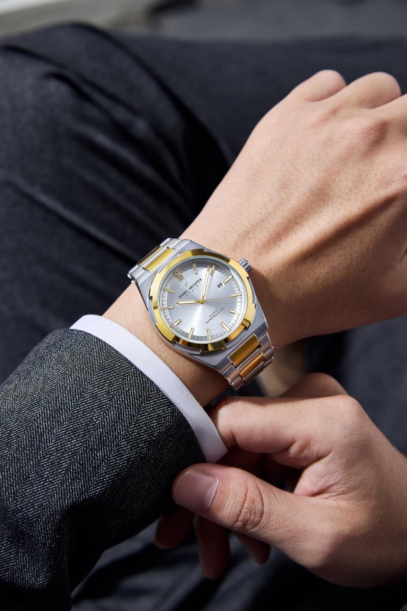 Daniel Hechter Paris Lourmel Collection Classic Watch for Men with Round Dial, Date Display Function, Quartz Movement and Stainless Steel Strap- DHM1022 - Image 2