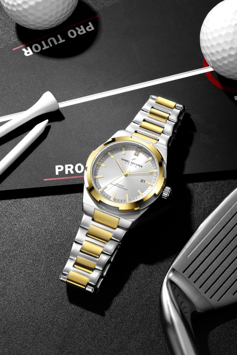 Daniel Hechter Paris Lourmel Collection Classic Watch for Men with Round Dial, Date Display Function, Quartz Movement and Stainless Steel Strap- DHM1022 - Image 4