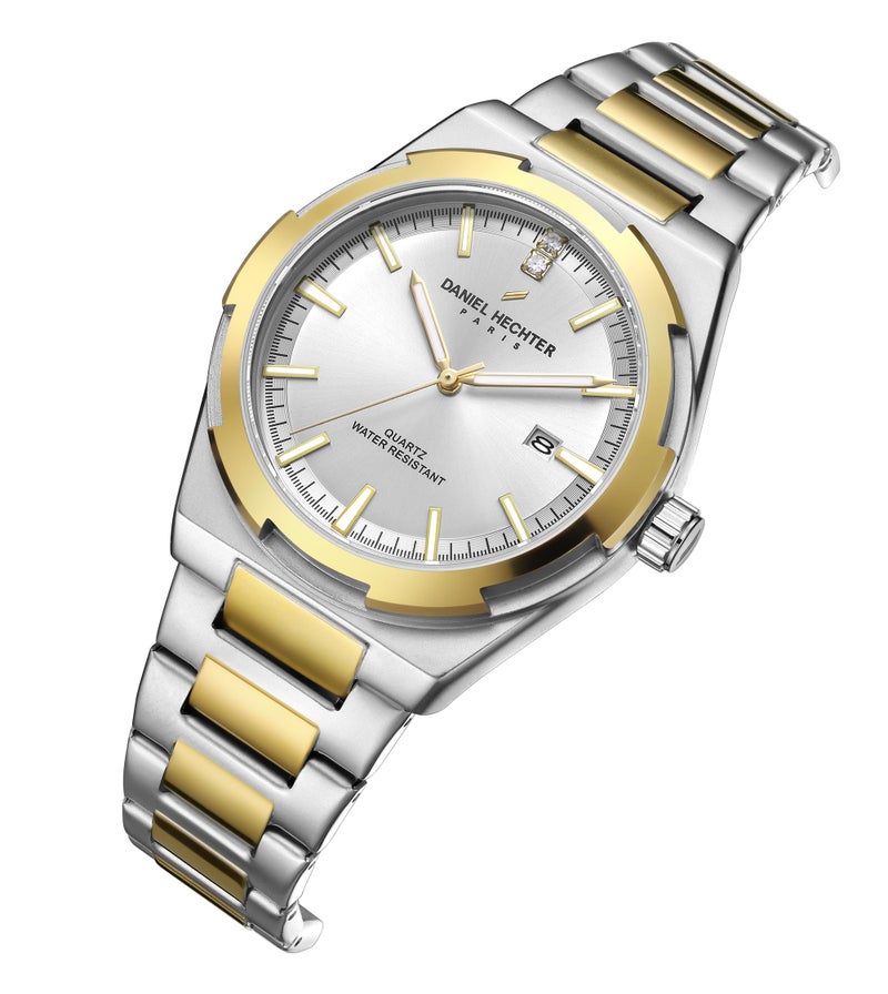Daniel Hechter Paris Lourmel Collection Classic Watch for Men with Round Dial, Date Display Function, Quartz Movement and Stainless Steel Strap- DHM1022 - Image 5