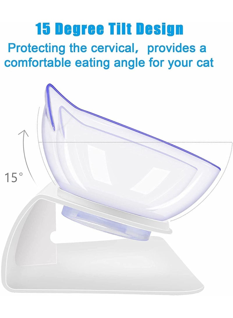 وعاء ماء وطعام للقطط والكلاب، وعاء بلاستيكي مزدوج مرتفع - أوعية طعام وإطعام مائلة للأطعمة الجافة والرطبة والماء المنزل في الهواء الطلق - Image 3