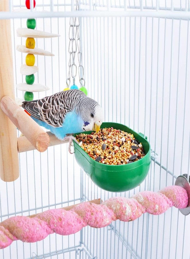 DQITJ 3 Pack Small Bird Plastic Feeder Seed Food Feeding Cup for Bird Parakeet Budgie Cockatiel Lovebird - Image 2