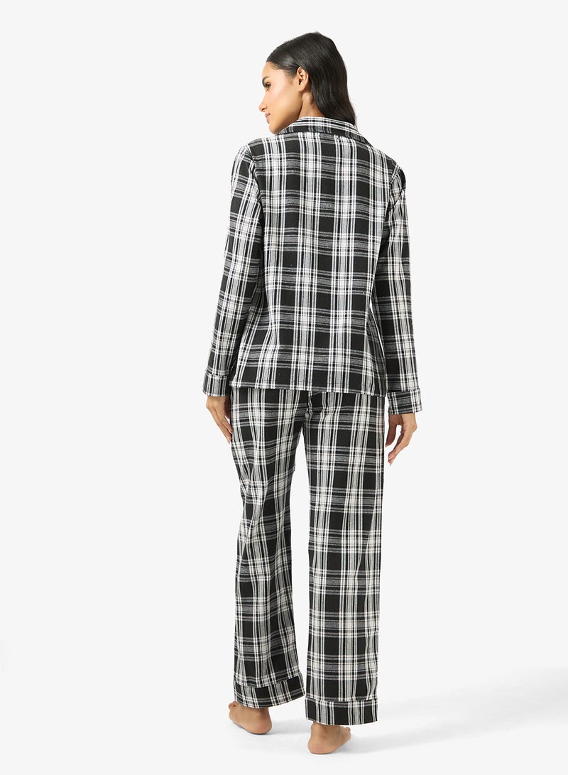 Ginger Cotton Plaid Relaxed Fit Shirt & Pyjama Set - Image 2
