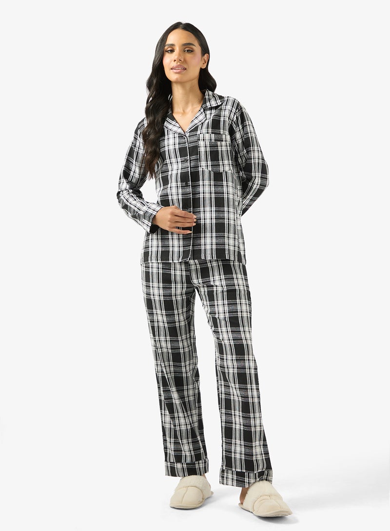 Ginger Cotton Plaid Relaxed Fit Shirt & Pyjama Set - Image 5