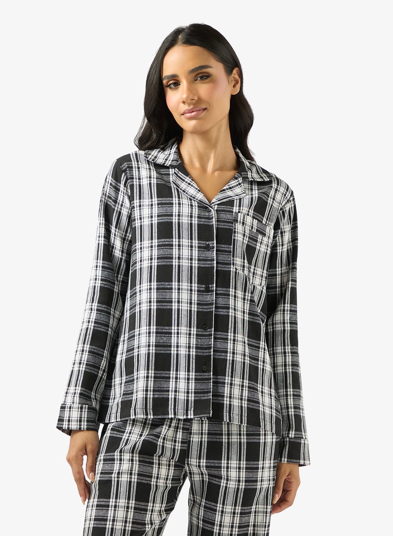 Ginger Cotton Plaid Relaxed Fit Shirt & Pyjama Set - Image 3