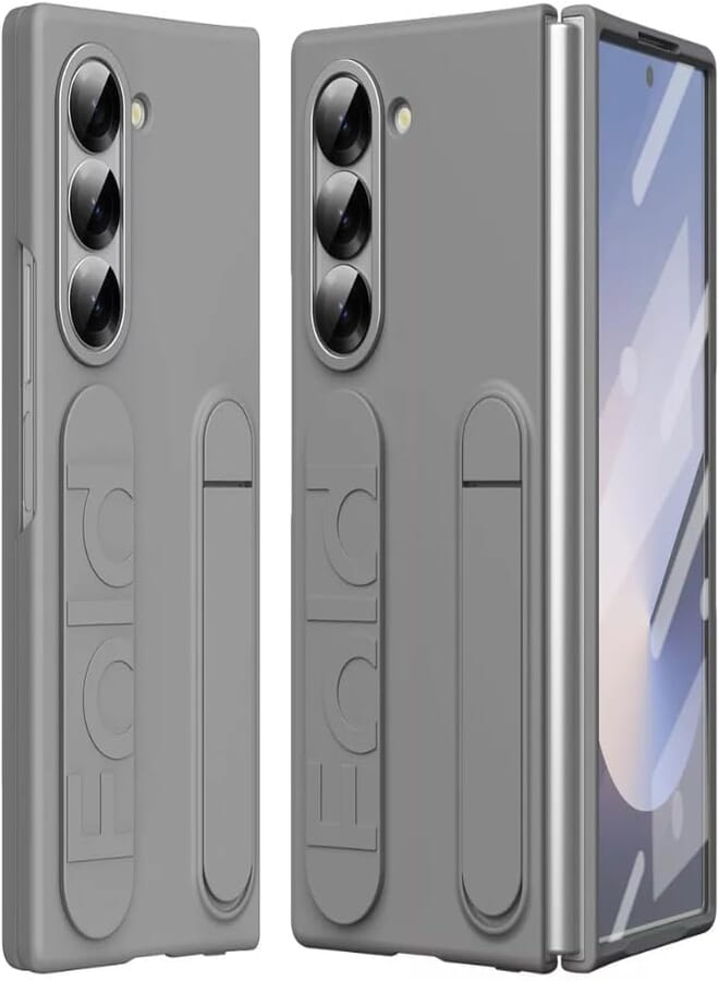 Next Store Compatible with Samsung Galaxy Z Fold 6 Case, PC All-Around Protection Shockproof Anti-Scratch Camera Protector Hinge Protection Stylish Design (Grey)