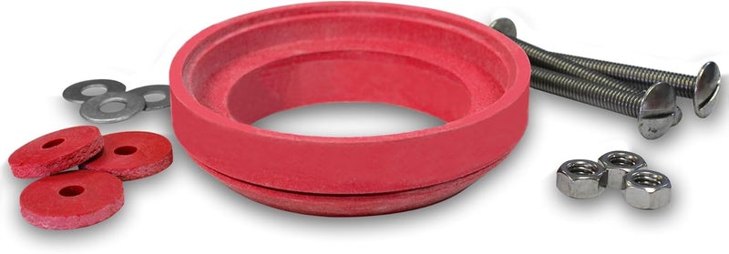 Korky Korky 481BP Universal Toilet Tank To Bowl Gasket  Hardware Kit  Fits Most 3Inch 2Piece Toilet Tanks  Made in USA  Red  Large 3 - Image 1