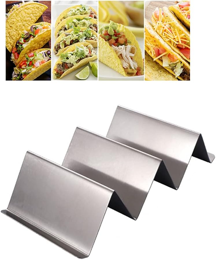 Stainless Steel Taco Stand With Handle Bowl 2 3 Grids Food Grade Taco Holder - Image 2