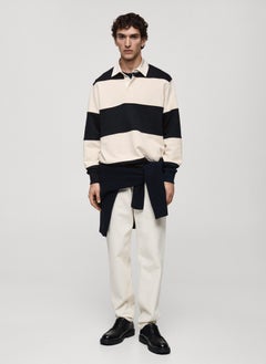 Mango Man Striped Cotton Polo Sweatshirt  - Image 5