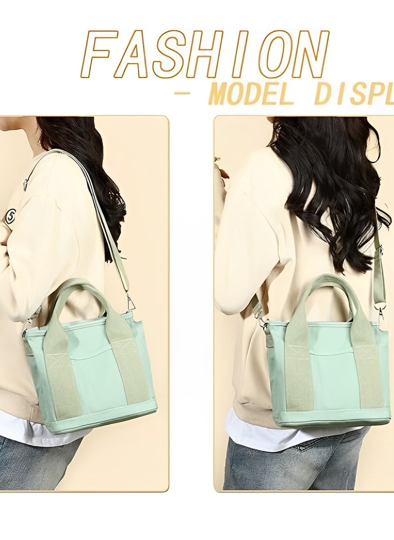 Skycare Skycare Canvas Tote Bag for Women,Small Tote Bag with Zipper Canvas Crossbody Bag Everything Tote Bag with Compartments  - Image 2