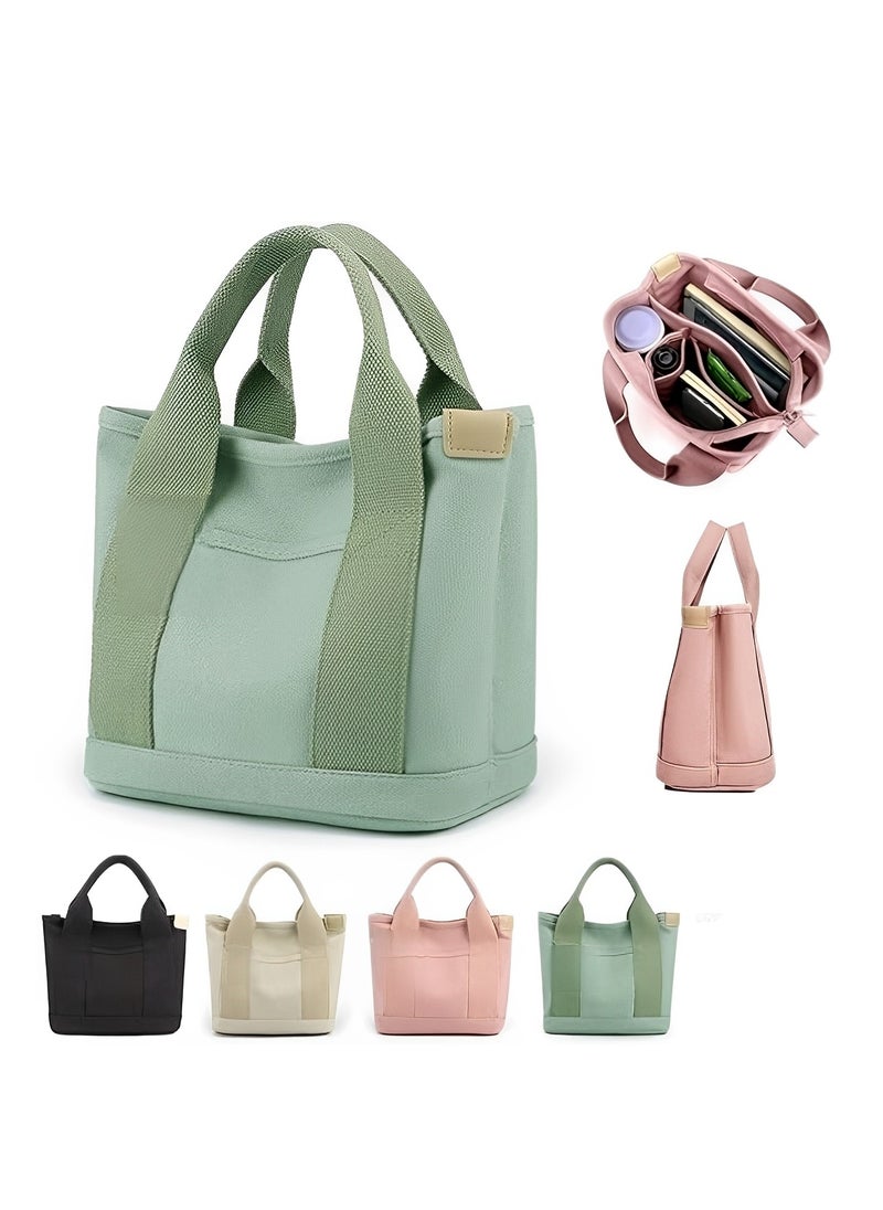 Skycare Skycare Canvas Tote Bag for Women,Small Tote Bag with Zipper Canvas Crossbody Bag Everything Tote Bag with Compartments  - Image 3