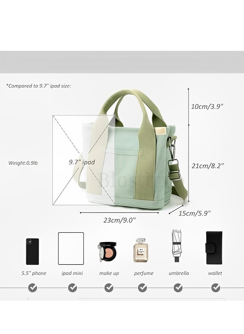 Skycare Skycare Canvas Tote Bag for Women,Small Tote Bag with Zipper Canvas Crossbody Bag Everything Tote Bag with Compartments  - Image 4