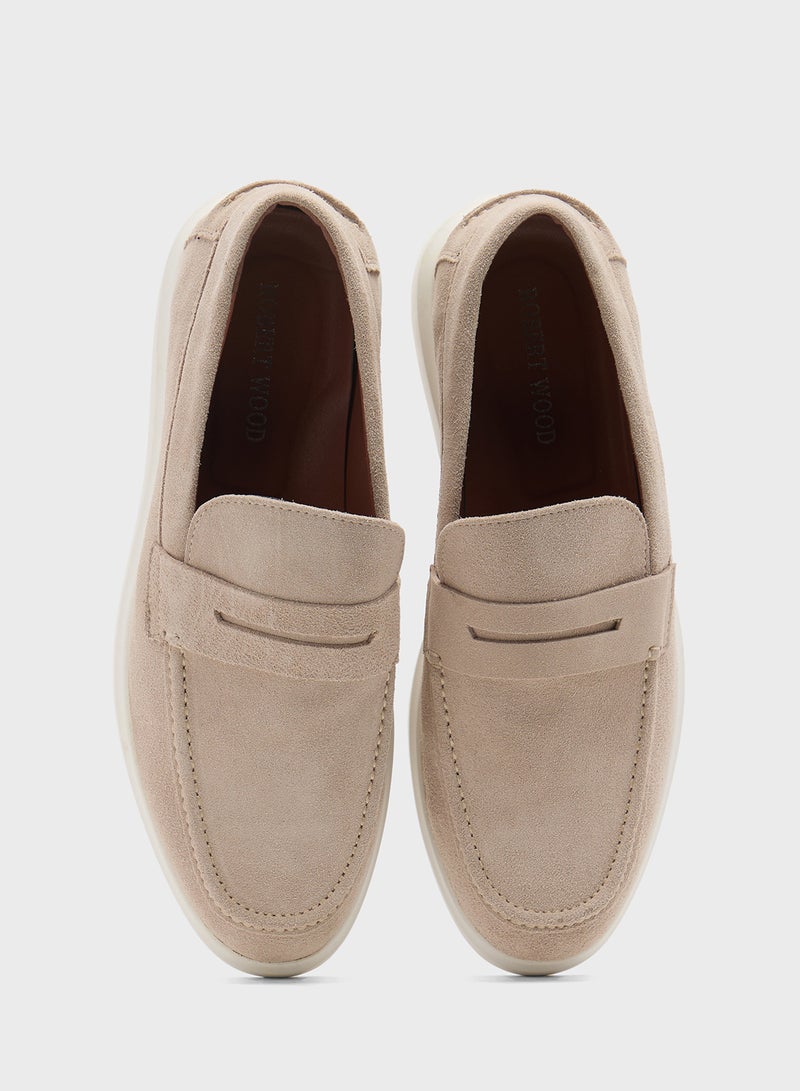 Robert Wood Genuine Leather Suede Casual Loafer Slip Ons - Image 4