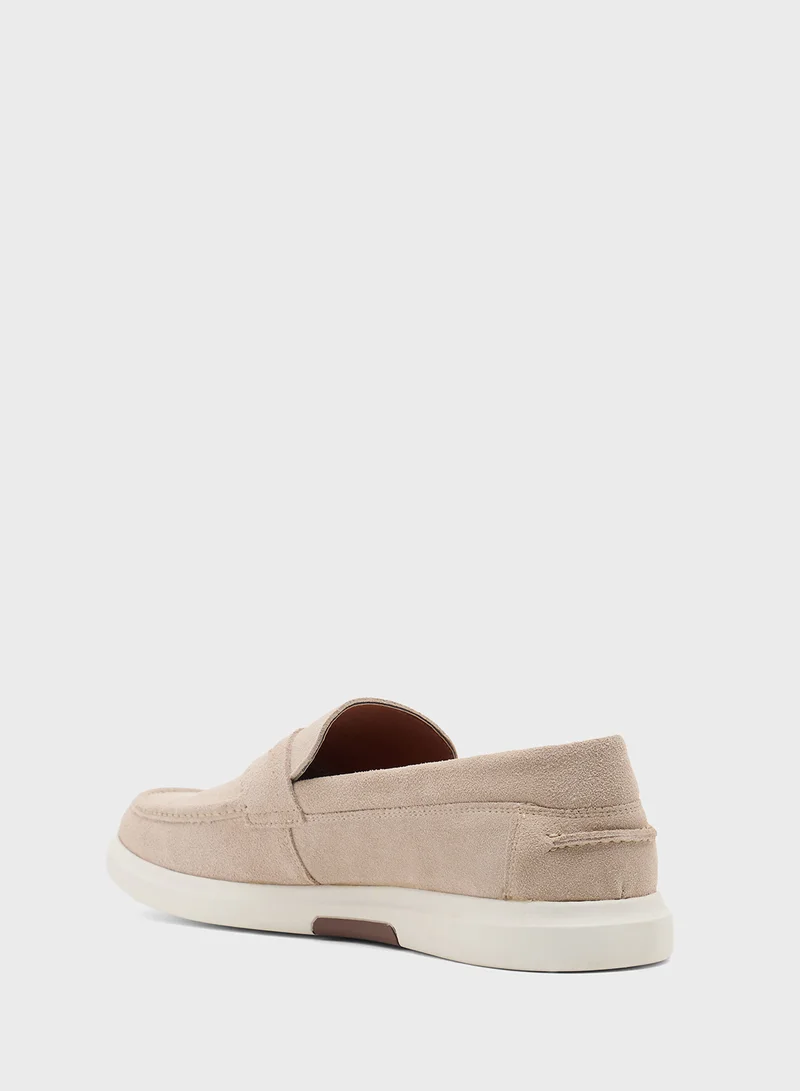 روبرت وود Genuine Leather Suede Casual Loafer Slip Ons