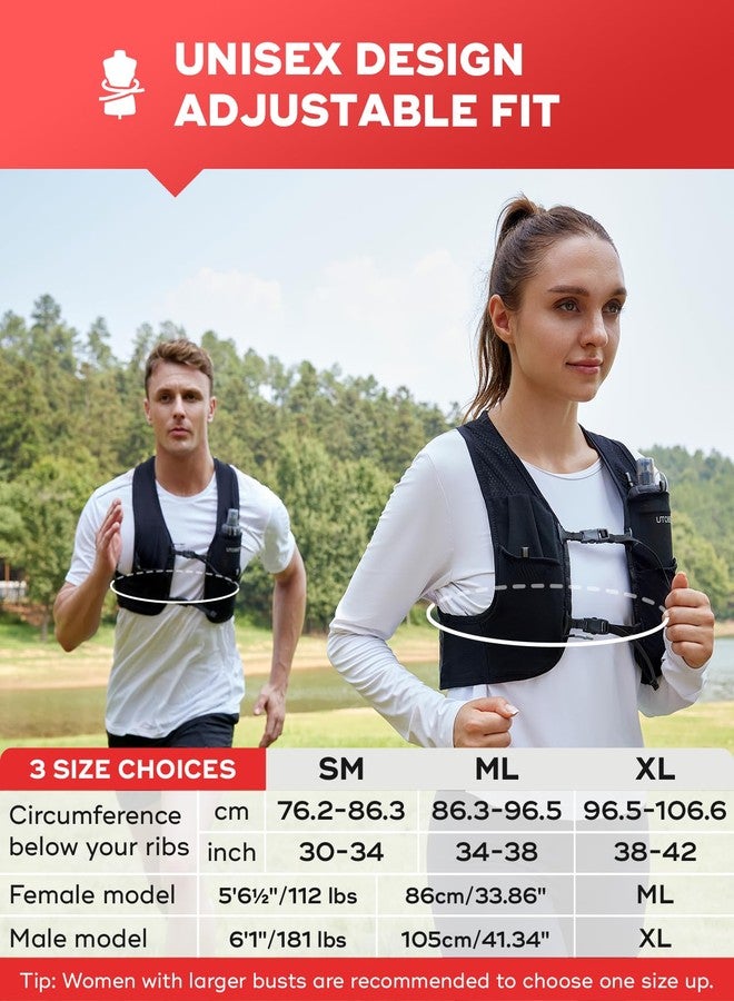 UTOBEST Running Vest for Women Men, Ultra-Light Minimalist Hydration Breathable Reflective Running Gear for Trail Hiking Jogging XL Vest Only - Image 2