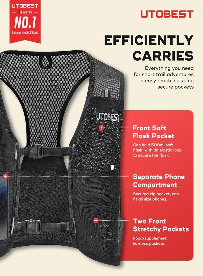 UTOBEST Running Vest for Women Men, Ultra-Light Minimalist Hydration Breathable Reflective Running Gear for Trail Hiking Jogging XL Vest Only - Image 4