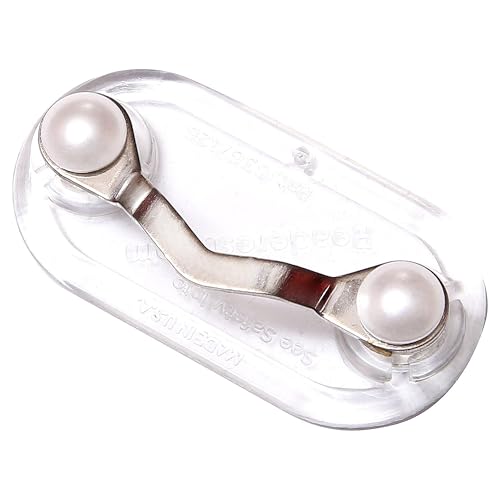 Readerest Magnetic Eyeglass Holder, Secure Eyewear Clip for Reading Glasses, Sunglasses & ID Badges, Glasses Holders for Women, Gift for Mom & Teachers, USA Made (Stainless Steel + Pearls) - Image 1