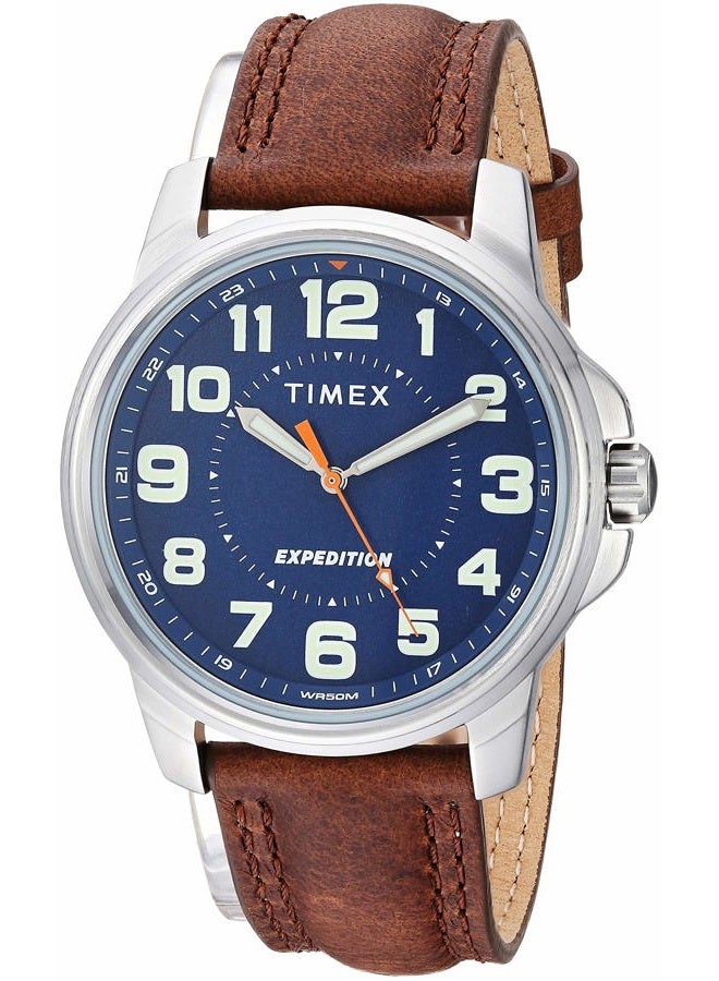 TIMEX ساعة ميدانية معدنية للرجال، بني/أزرق، 40 مم، إكسبيديشن - Image 1